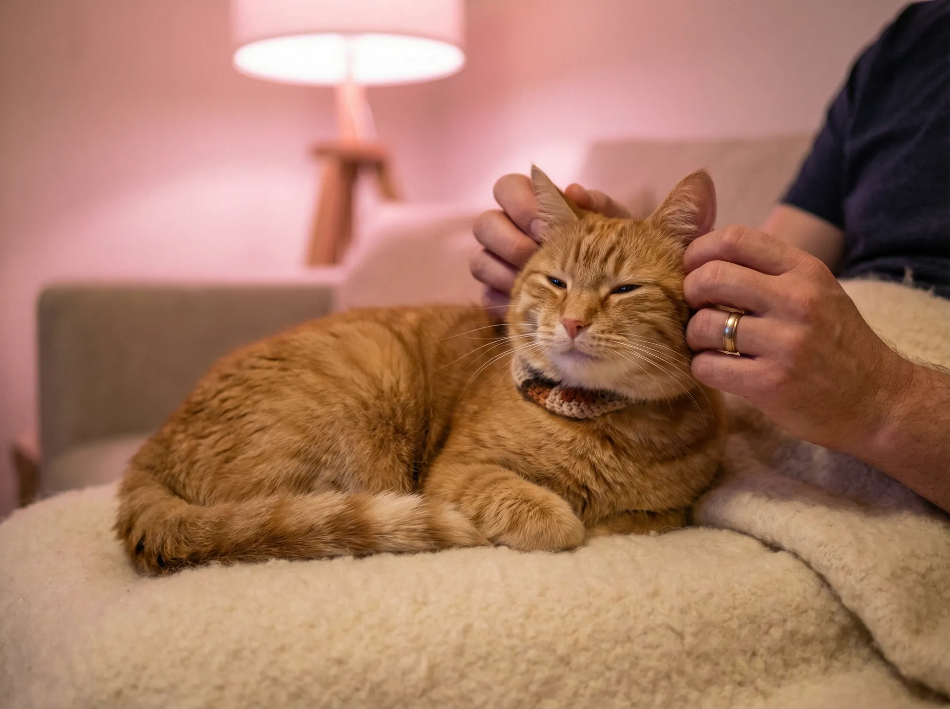 猫咪被温柔抚摸的幸福时刻 - 空房诱惑